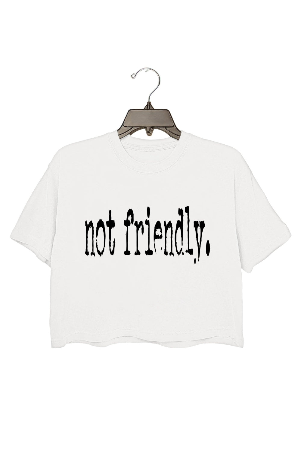 Not Friendly Typography Design Crop Top For Women