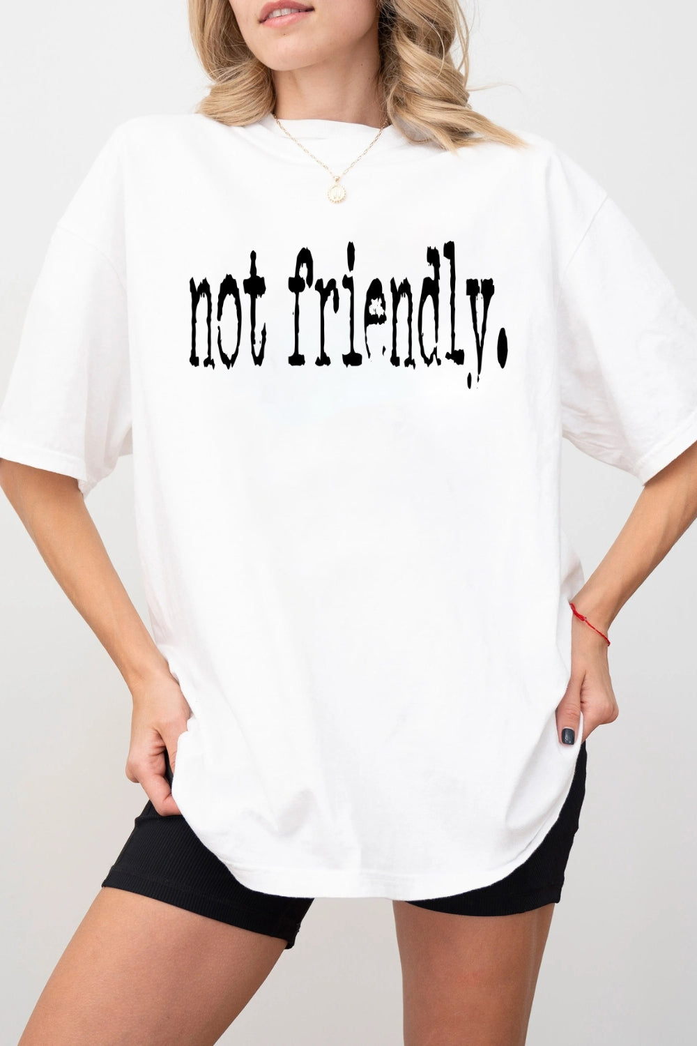 Not Friendly Typography Design Tee For Women