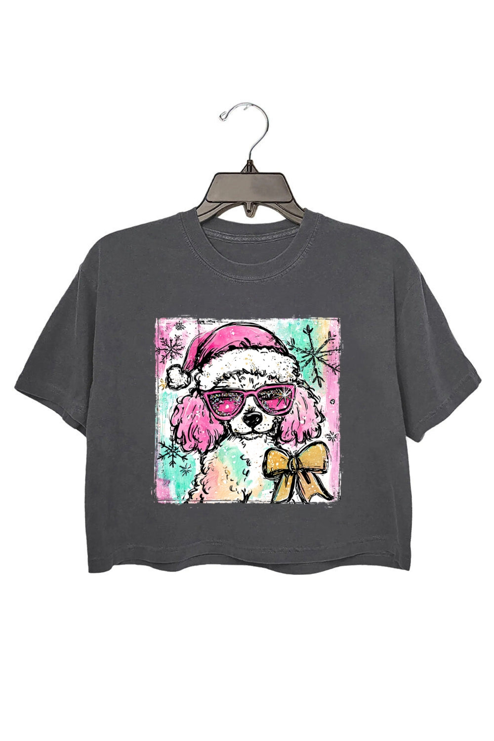Cute Christmas Poodle Crop Top For Women