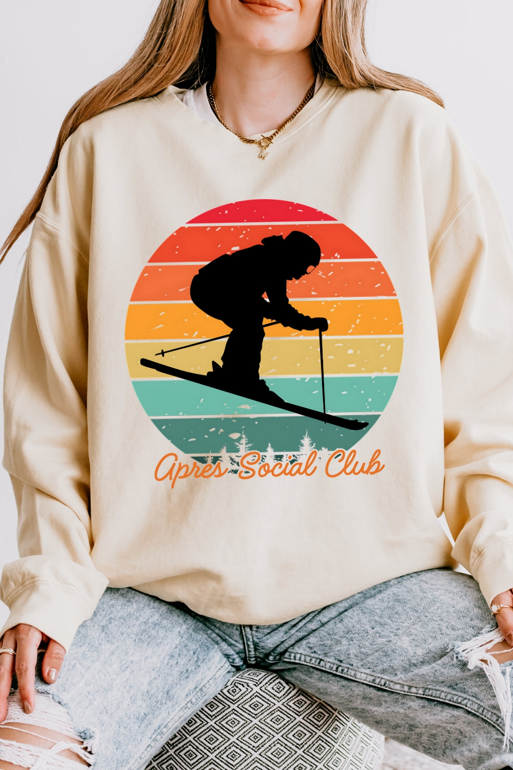 Apres Social Club Lodge Mountain Sweatshirt For Women