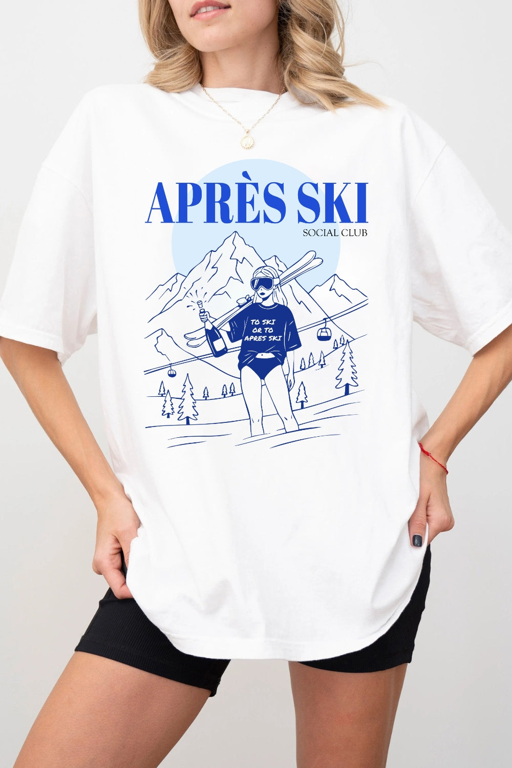 Aprés Ski Social Club Skiing Girl Tee For Women