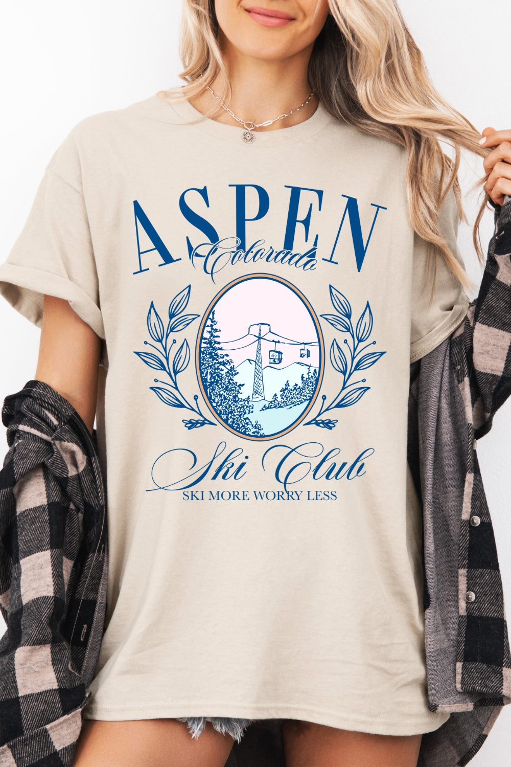 Aspen Ski Club Ski More Worry Less Tee For Women