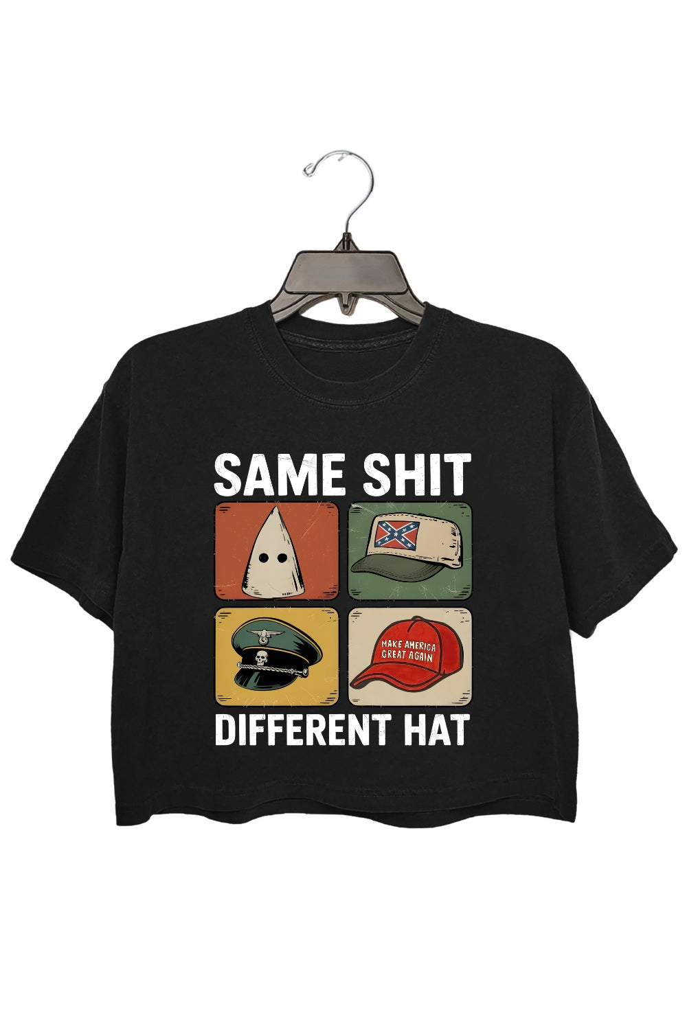 Same Shit Different Hat Funny Quote Crop Top For Women