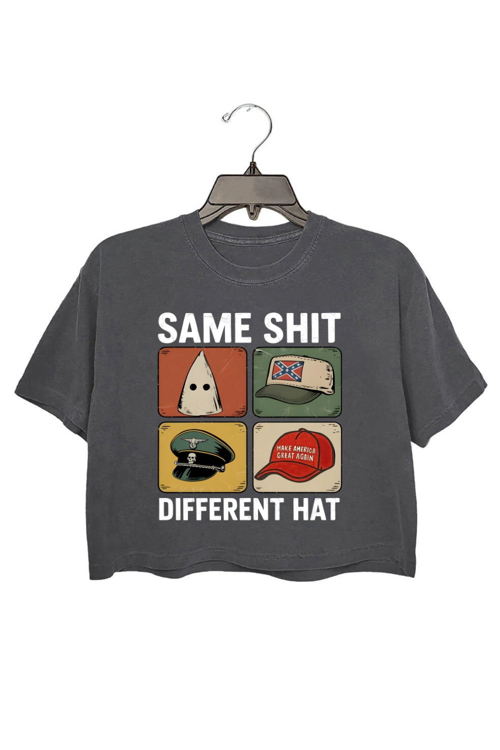 Same Shit Different Hat Funny Quote Crop Top For Women