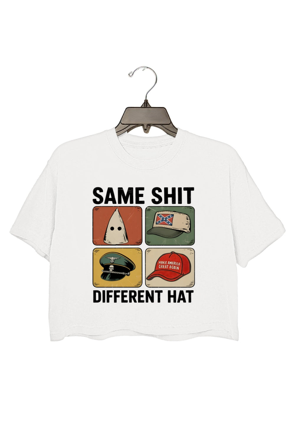 Same Shit Different Hat Funny Quote Crop Top For Women