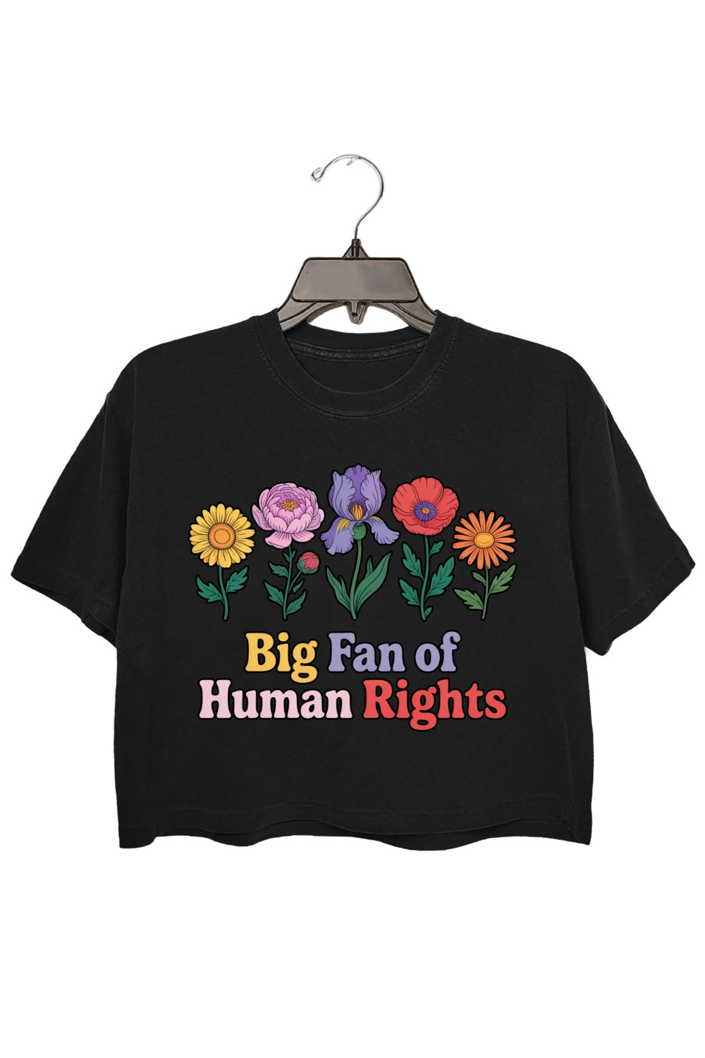 Big Fan Of Human Rights Floral Crop Top For Women