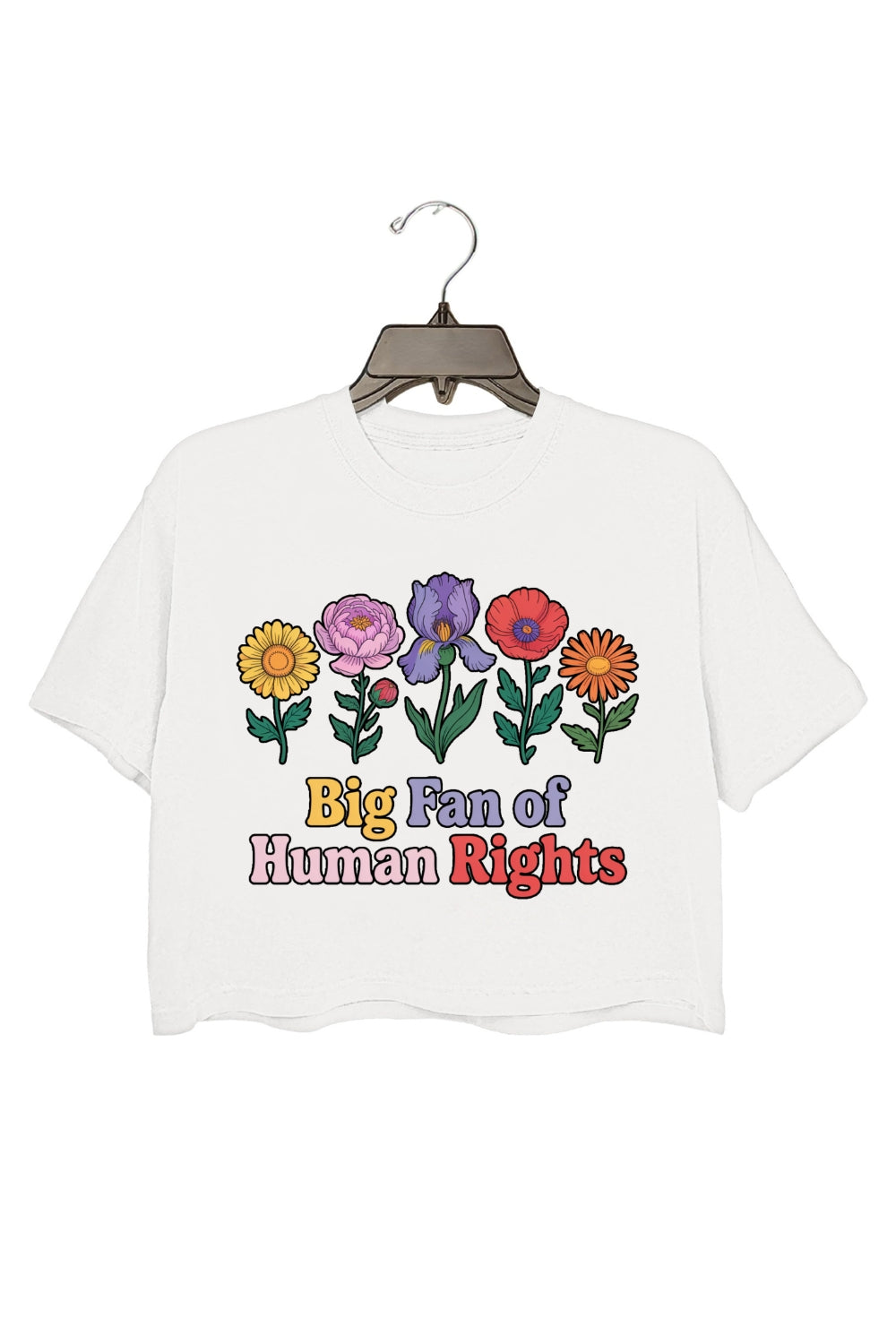 Big Fan Of Human Rights Floral Crop Top For Women