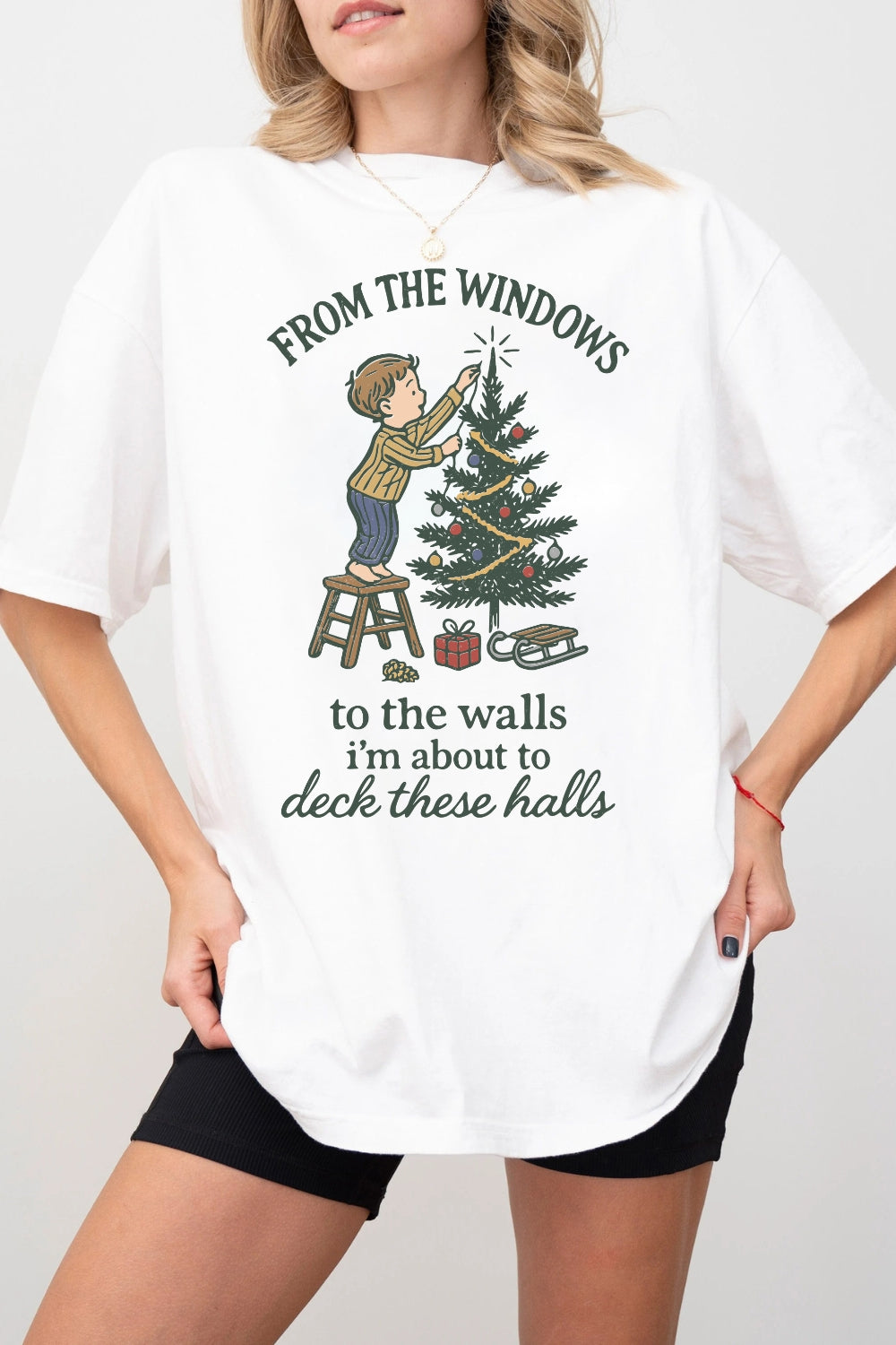 Deck These Halls Christmas Tree Tee For Women
