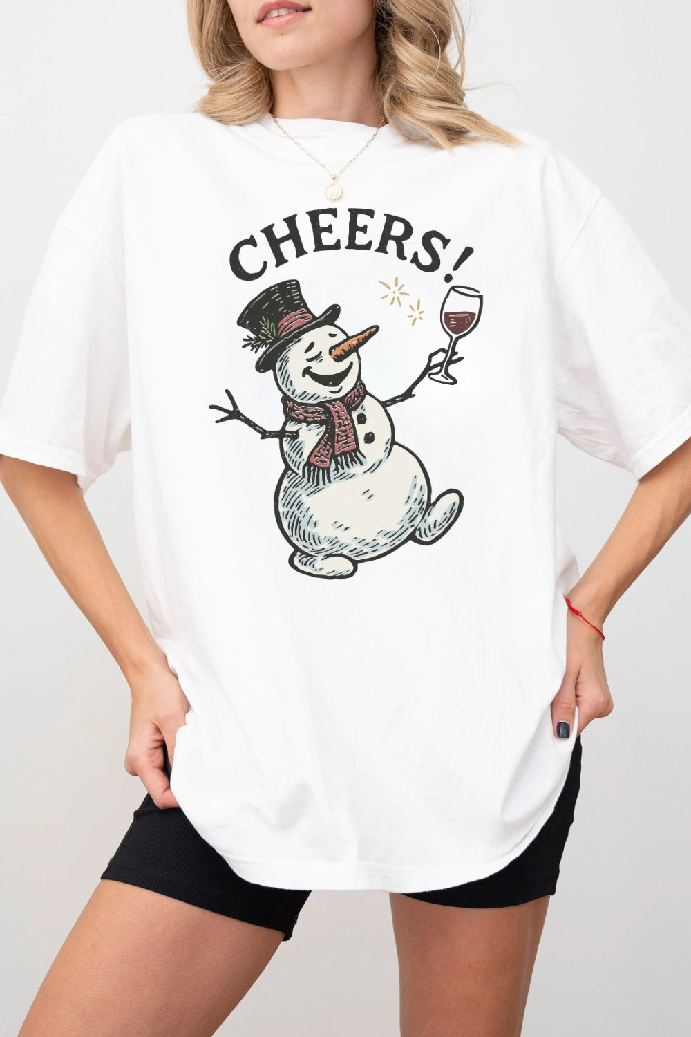 Cheers Snowman Tee For Women