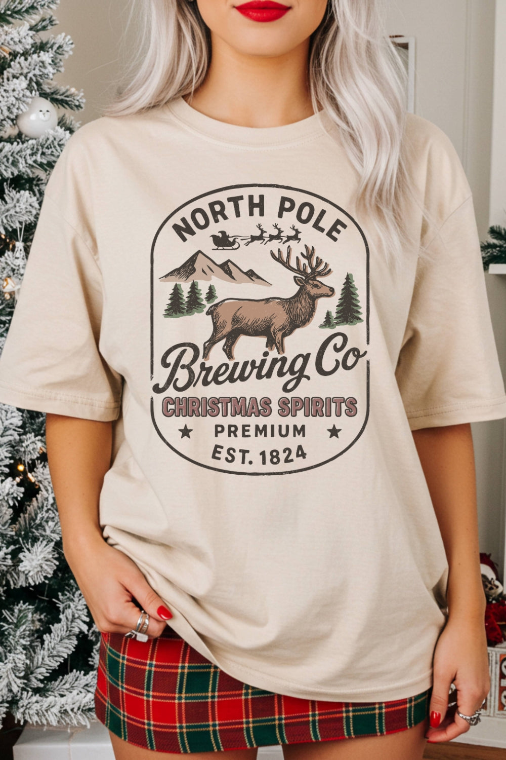 North Pole Brewing Co Christmas Tee For Women