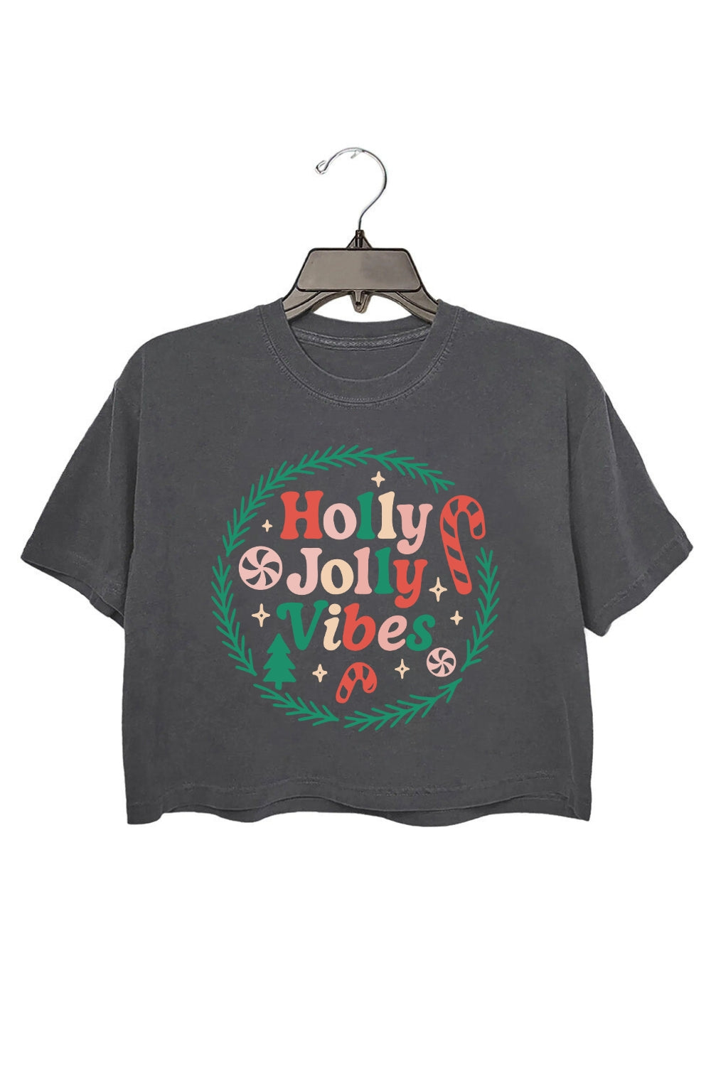 Holly Jolly Vibes Crop Top For Women