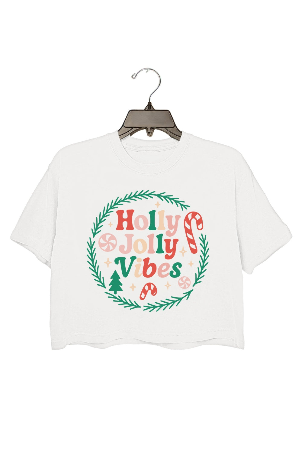 Holly Jolly Vibes Crop Top For Women