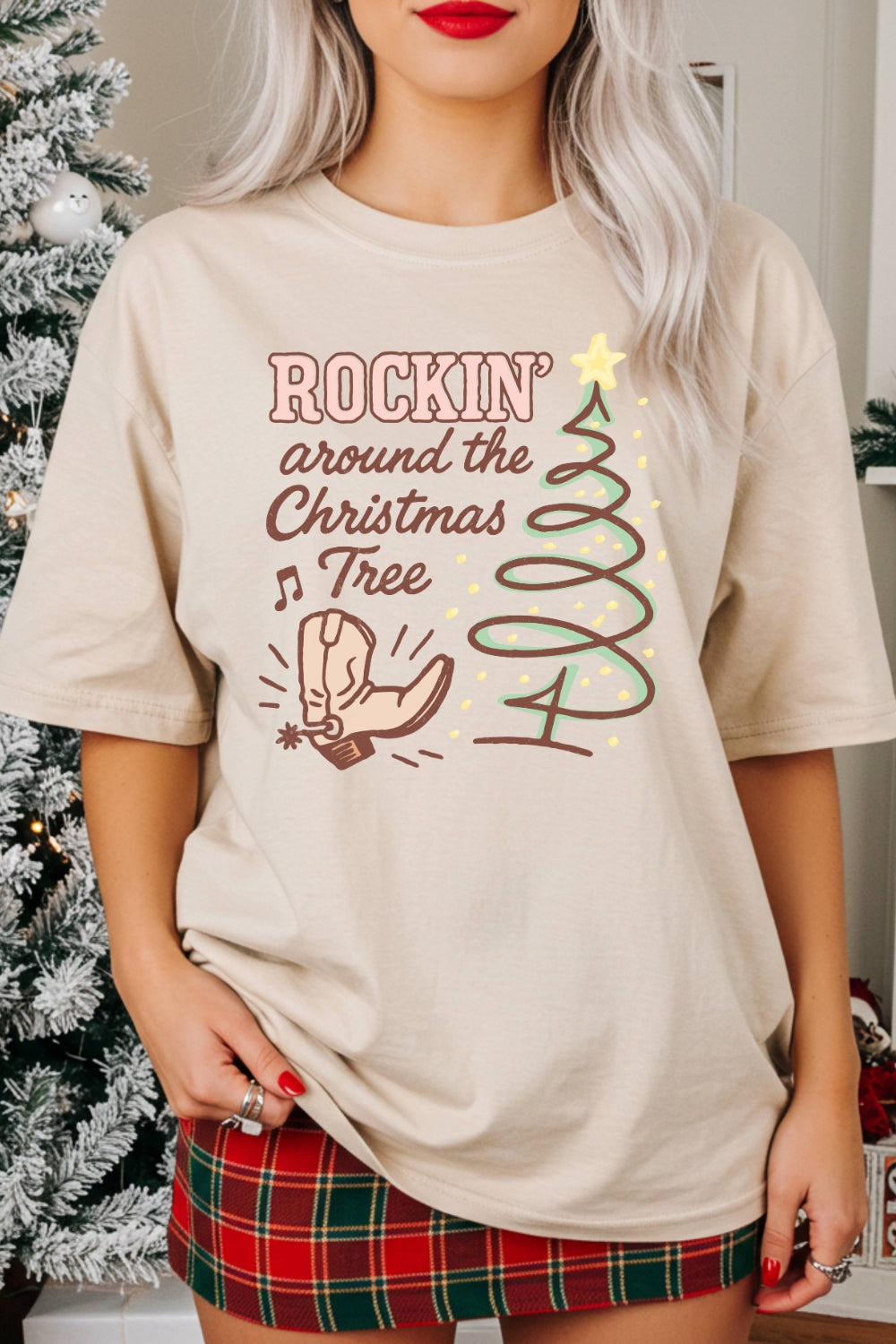 Rockin Around The Christmas Tree Tee For Women
