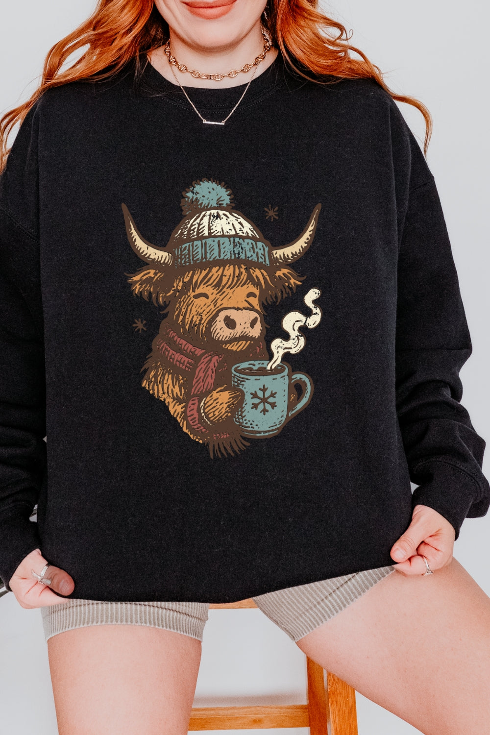 Cozy Season Highland Cow Sweatshirt For Women