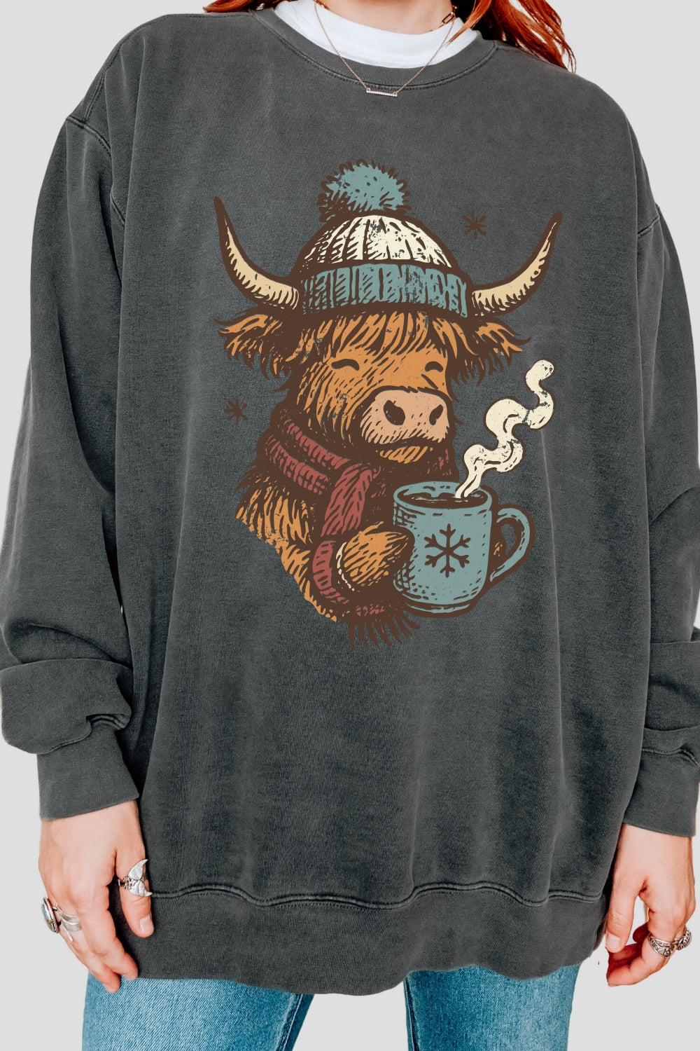 Cozy Season Highland Cow Sweatshirt For Women