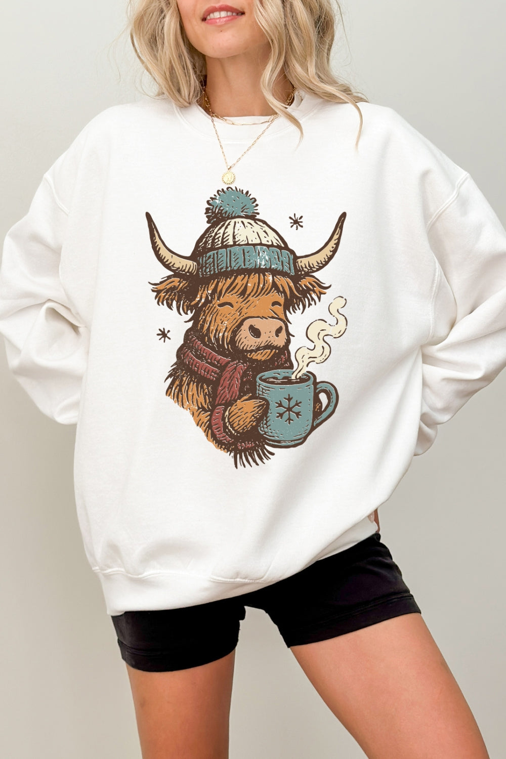 Cozy Season Highland Cow Sweatshirt For Women