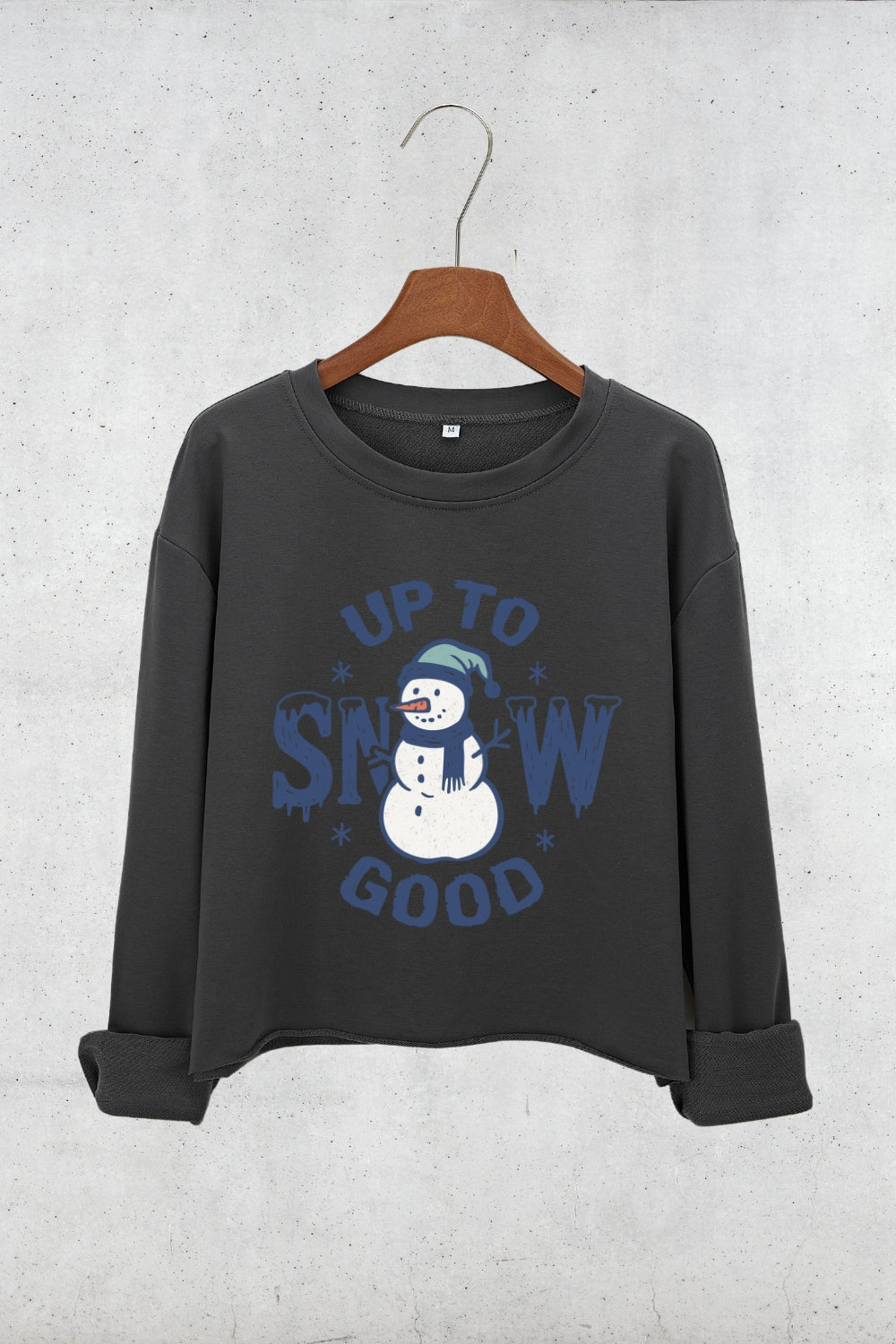 Up To Snow Good Crop Sweatshirt For Women