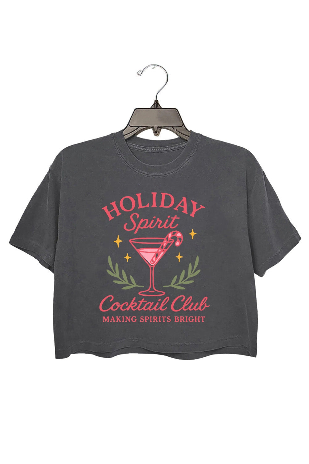 Holiday Spirit Cocktail Club Crop Top For Women