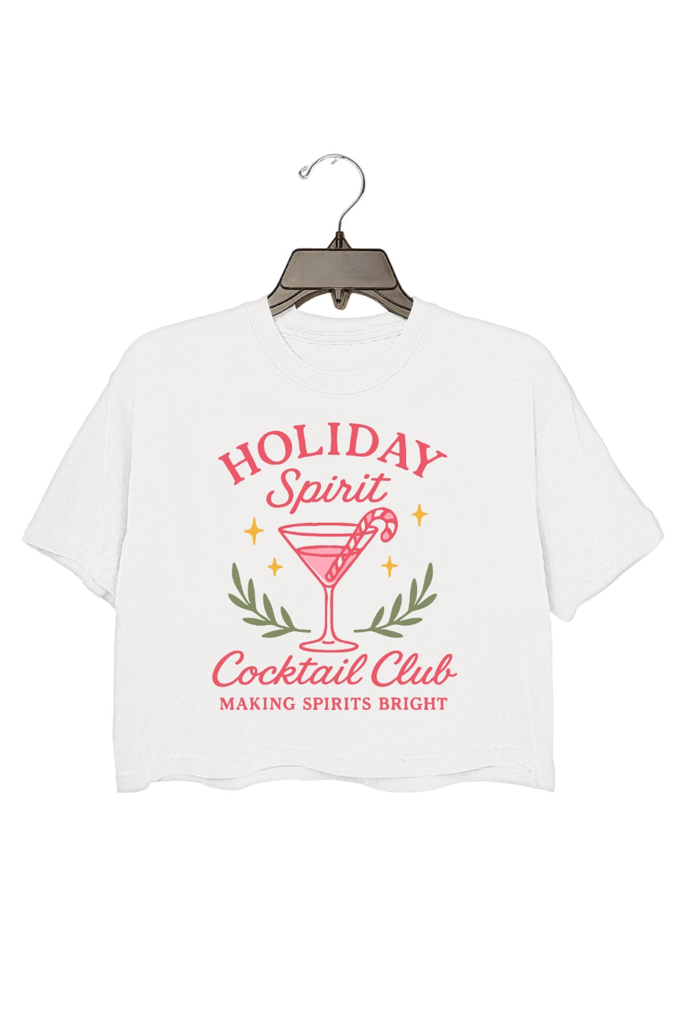 Holiday Spirit Cocktail Club Crop Top For Women