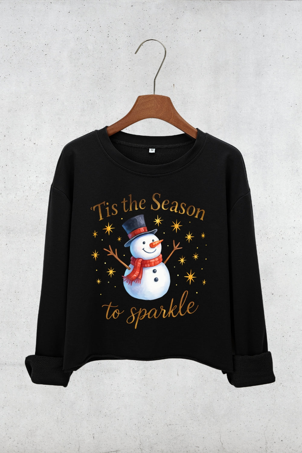 Tis The Season To Sparkle Crop Sweatshirt For Women