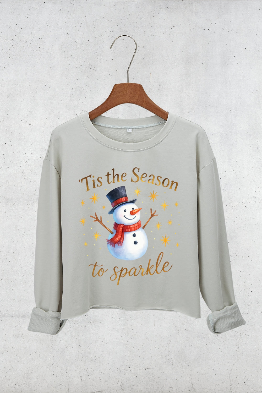 Tis The Season To Sparkle Crop Sweatshirt For Women