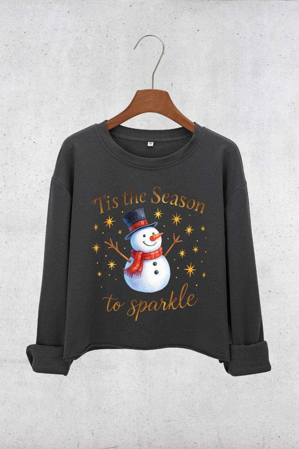 Tis The Season To Sparkle Crop Sweatshirt For Women
