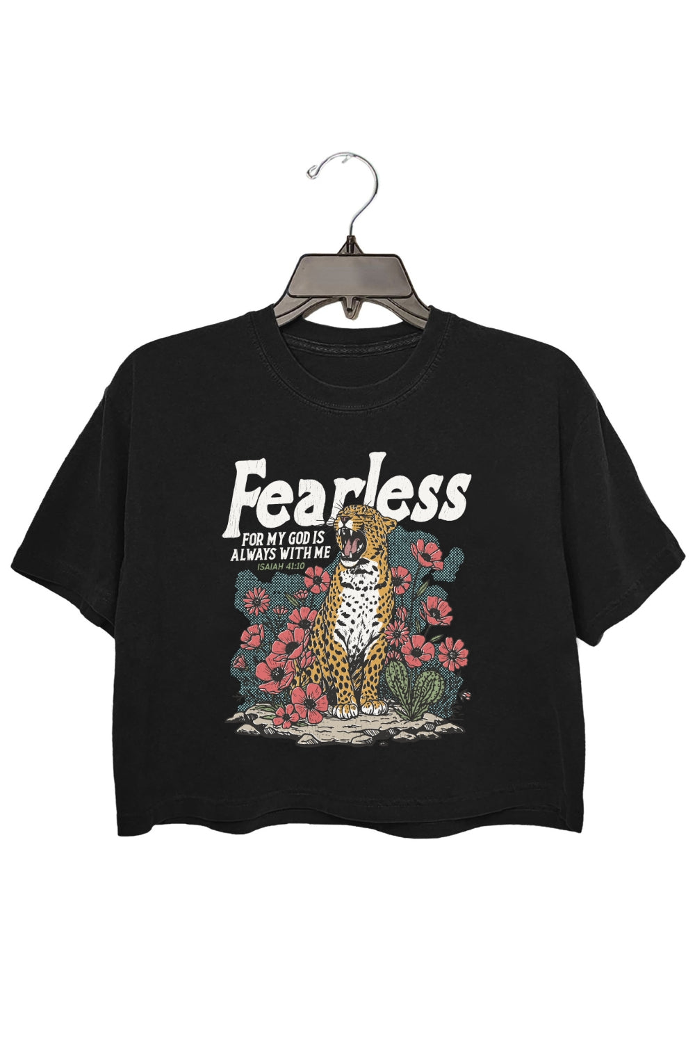 Fearless For My God Is Always With Me Tiger Crop Top For Women
