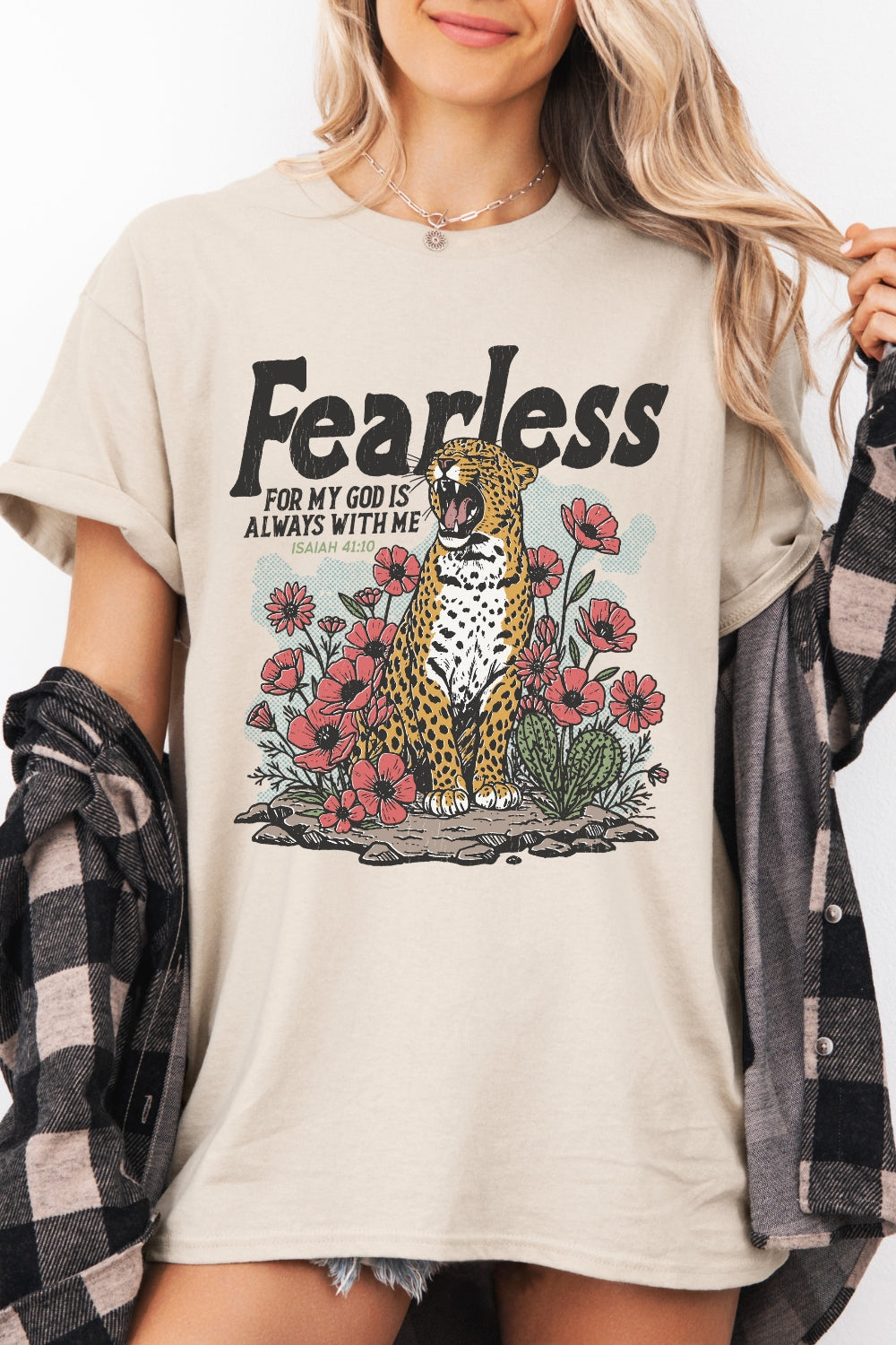 Fearless For My God Is Always With Me Tiger Tee For Women