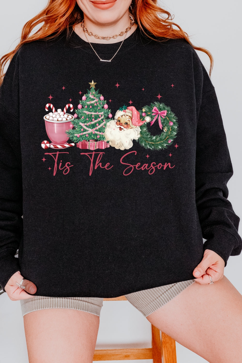 Tis The Season Santa Coffee Christmas Sweatshirt For Women