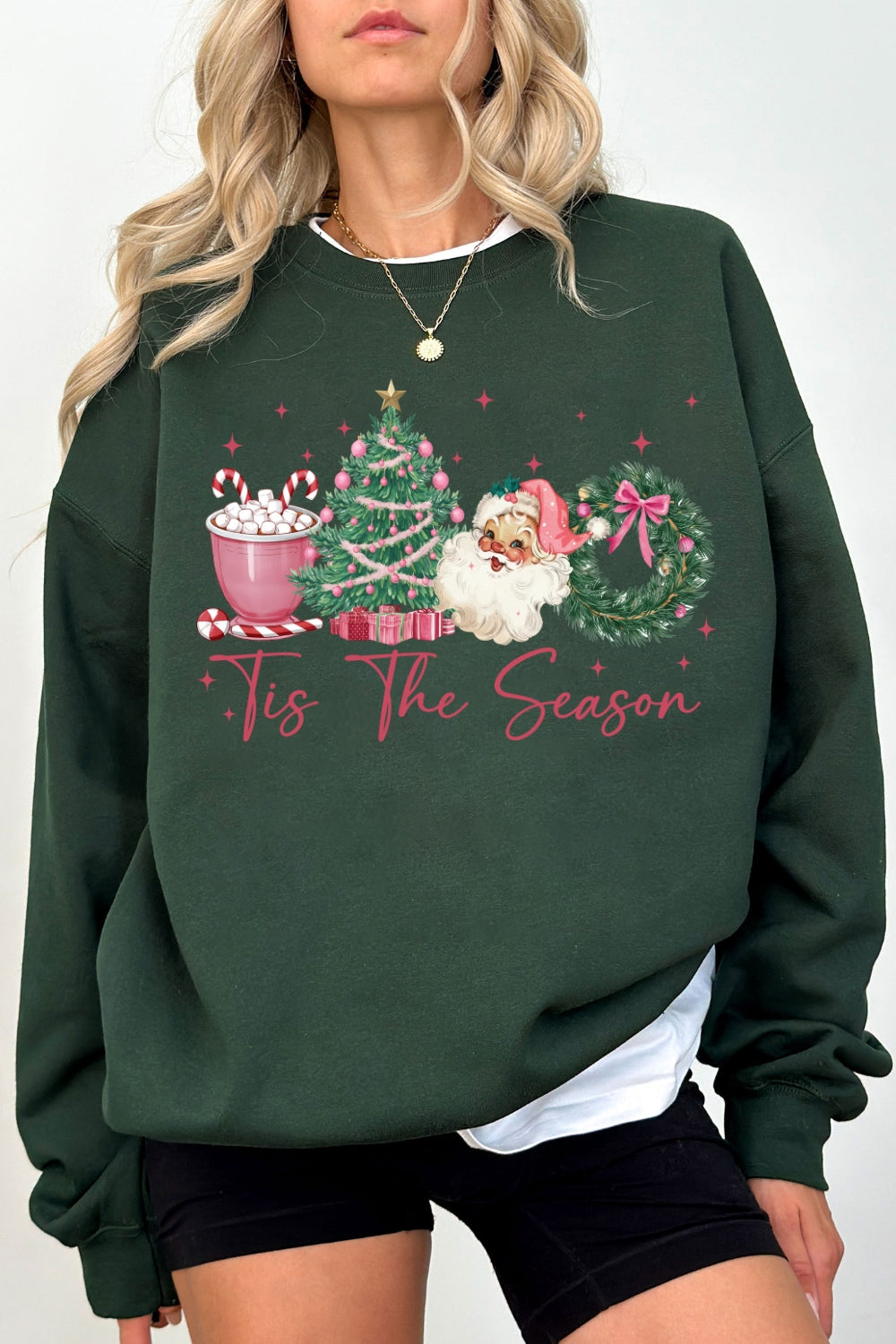 Tis The Season Santa Coffee Christmas Sweatshirt For Women