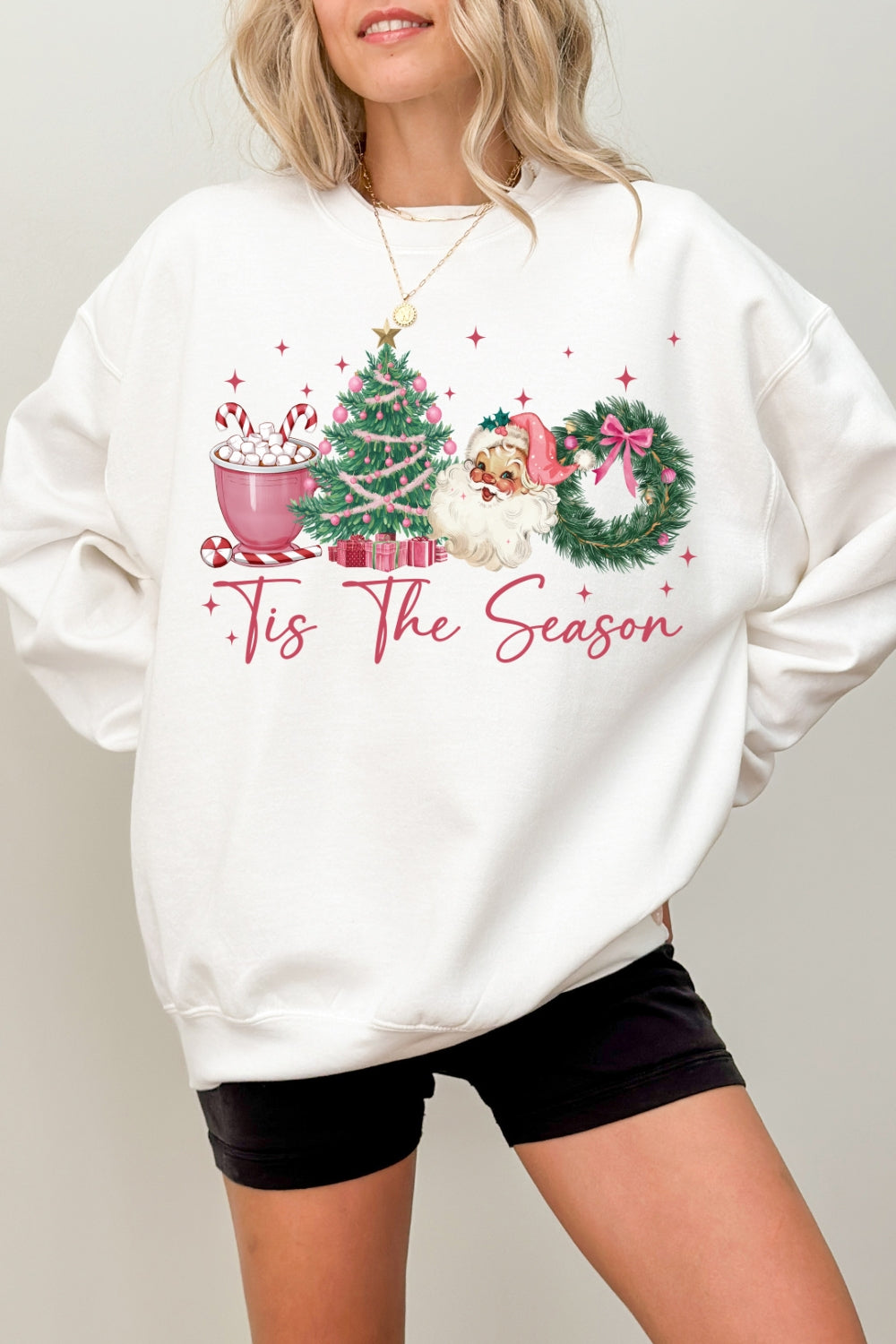 Tis The Season Santa Coffee Christmas Sweatshirt For Women