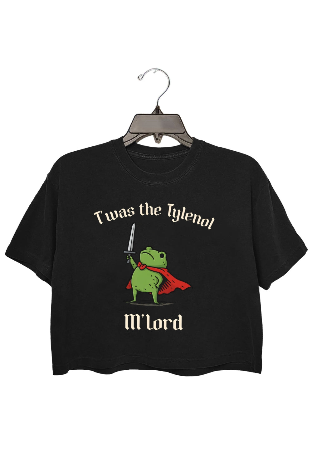 Twas The Tylenol M'lord FDT Frog Crop Top For Women