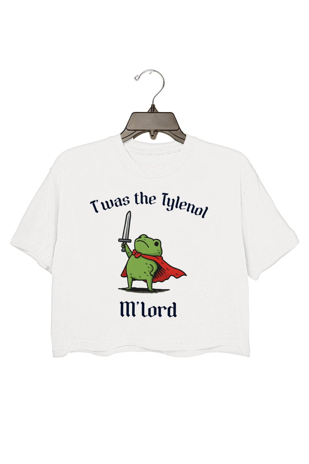 Twas The Tylenol M'lord FDT Frog Crop Top For Women