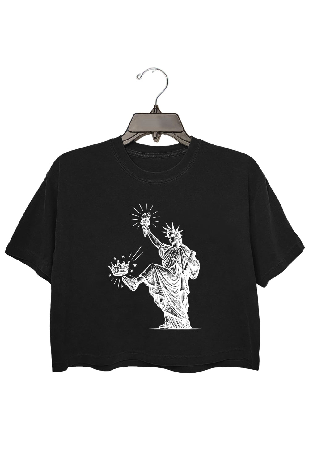 Statue of Liberty No Kings Protest Crop Top For Women