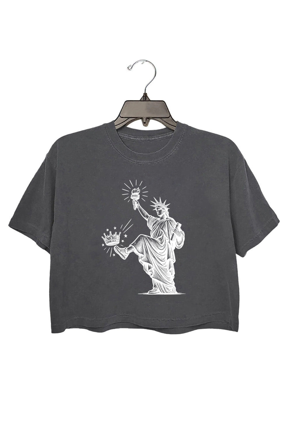 Statue of Liberty No Kings Protest Crop Top For Women