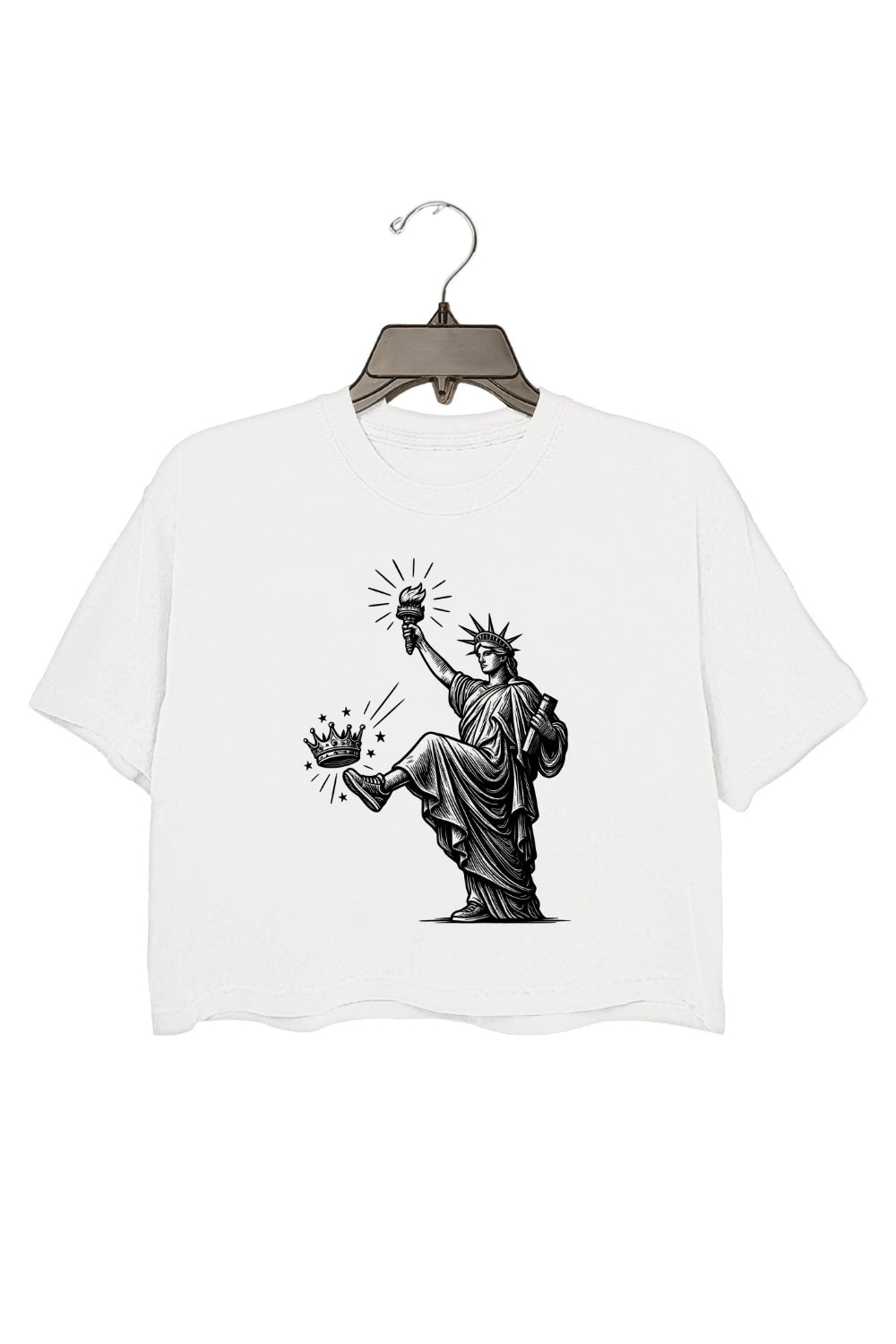 Statue of Liberty No Kings Protest Crop Top For Women