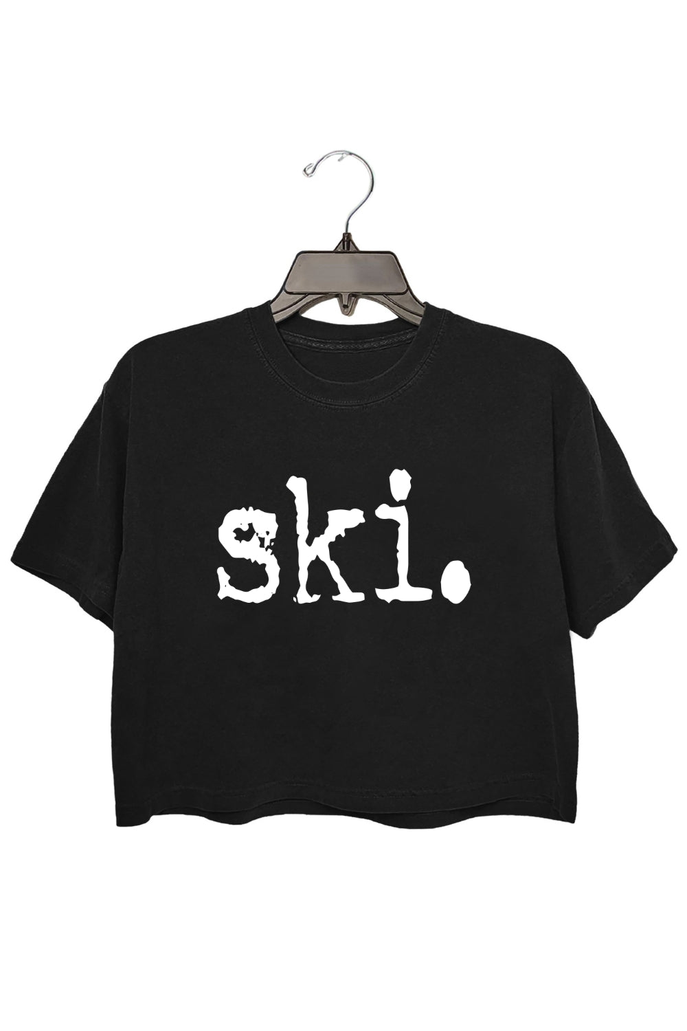 Ski Typography Design Crop Top For Women