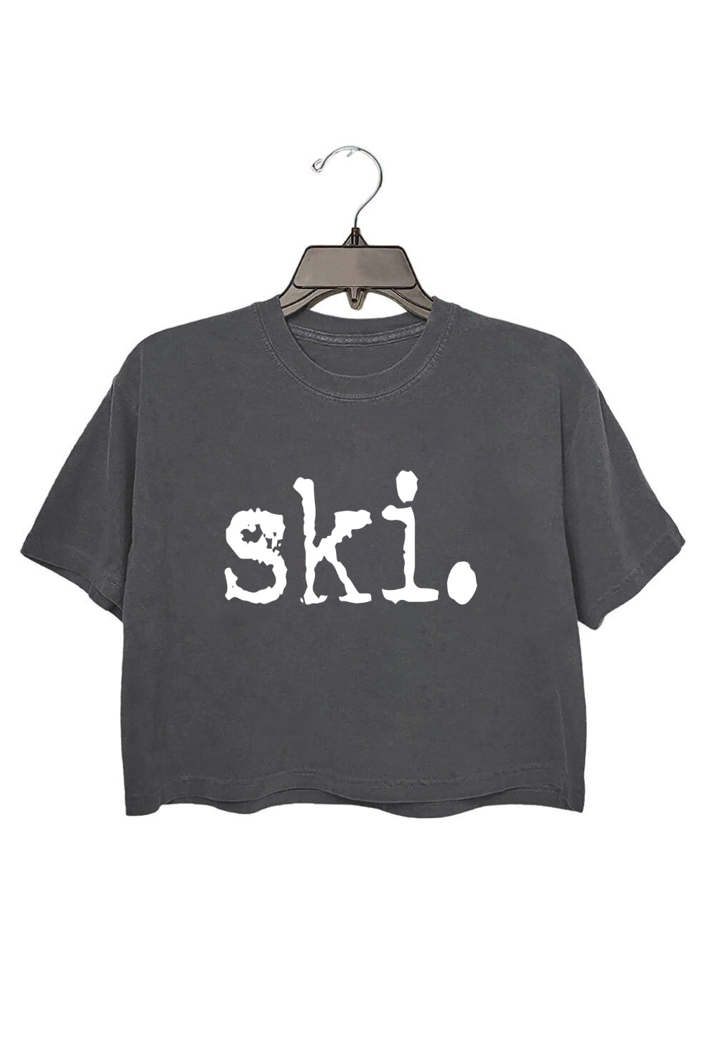 Ski Typography Design Crop Top For Women