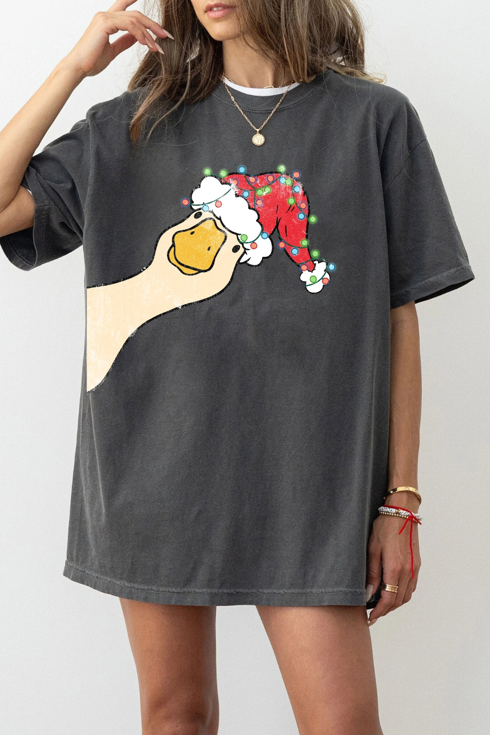 Funny Goose Christmas Tee For Women