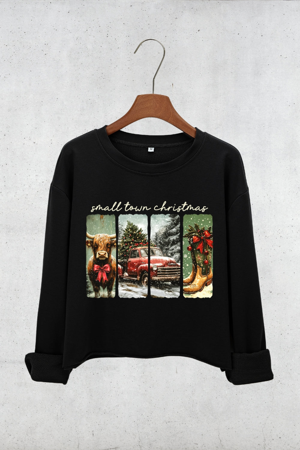 Small Town Christmas Crop Sweatshirt