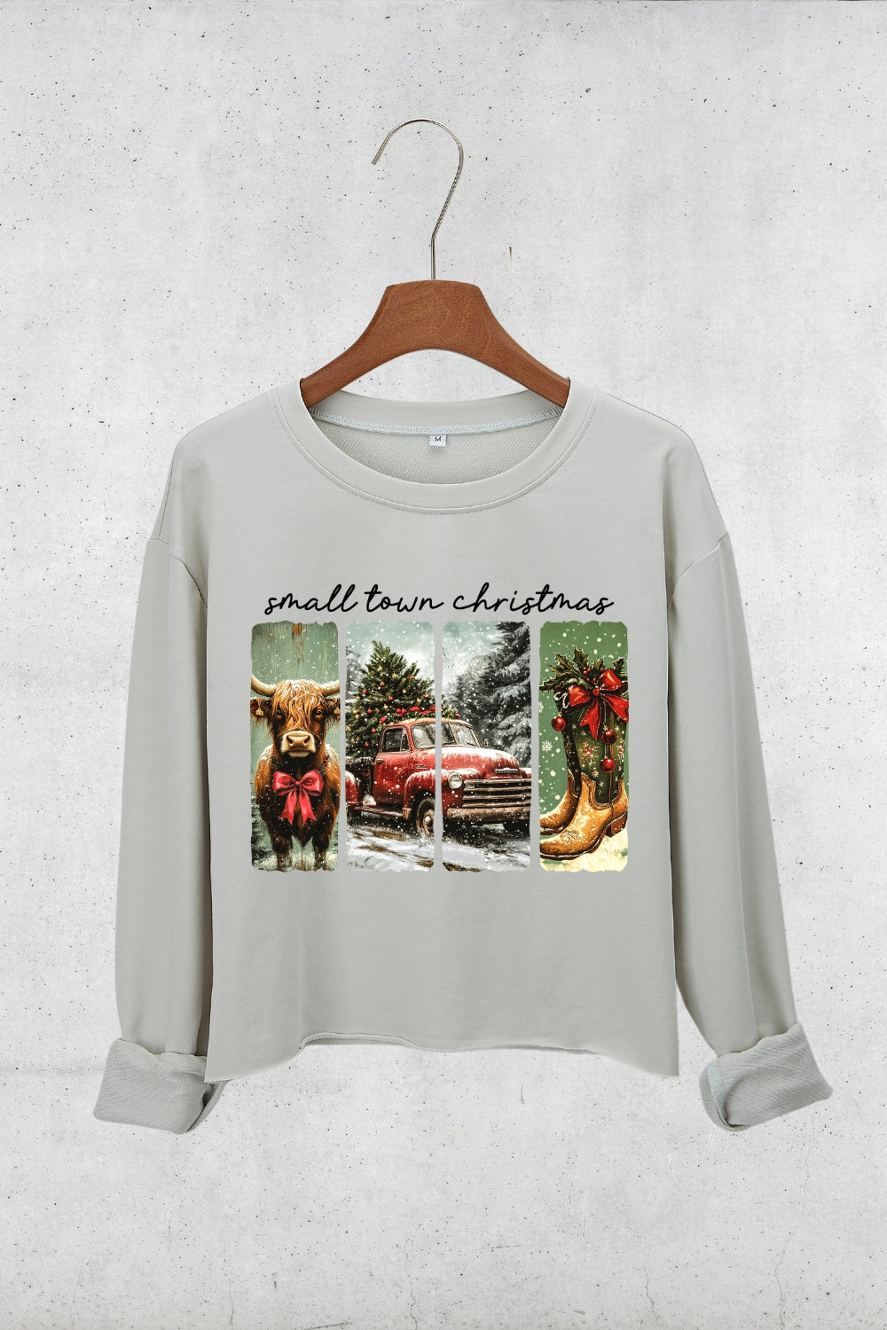 Small Town Christmas Crop Sweatshirt