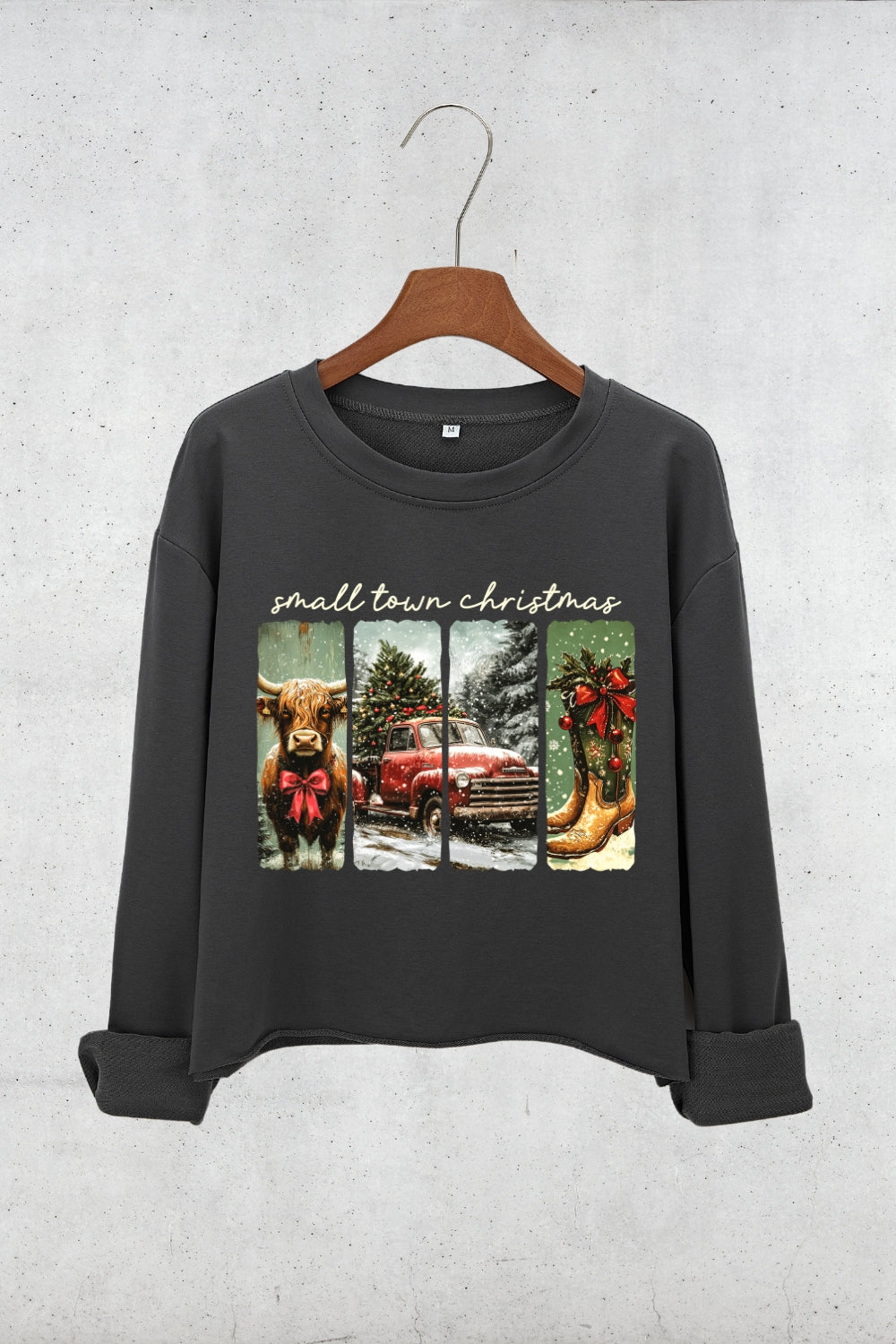 Small Town Christmas Crop Sweatshirt