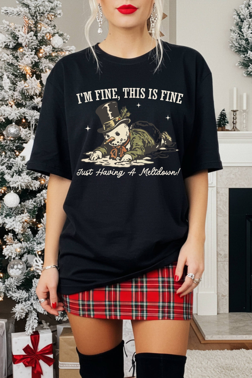 I'm Fine This Is Fine Just Having A Meltdown Tee For Women