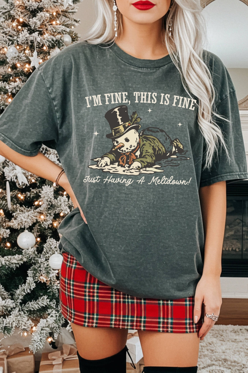 I'm Fine This Is Fine Just Having A Meltdown Tee For Women