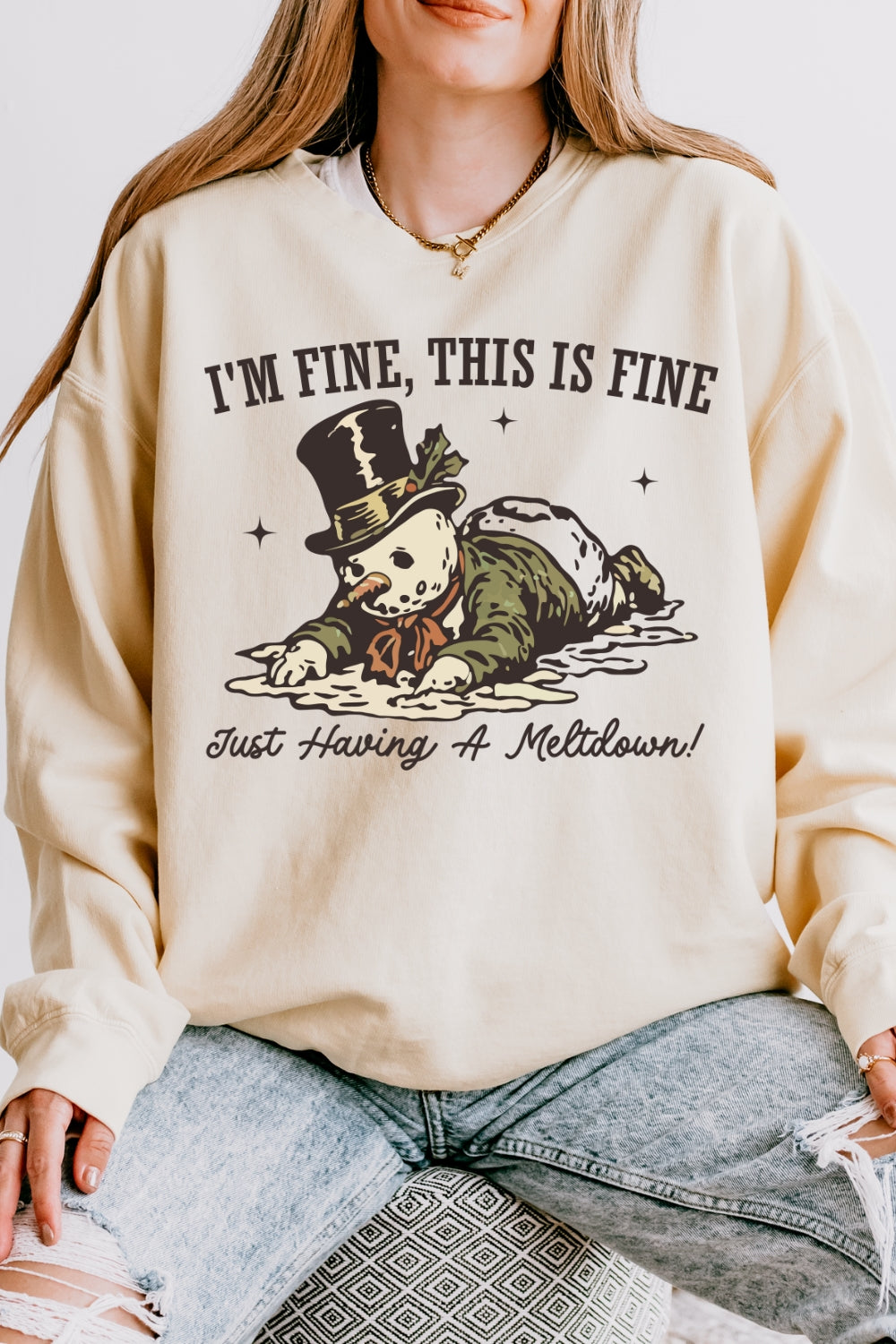 I'm Fine This Is Fine Just Having A Meltdown Sweatshirt For Women