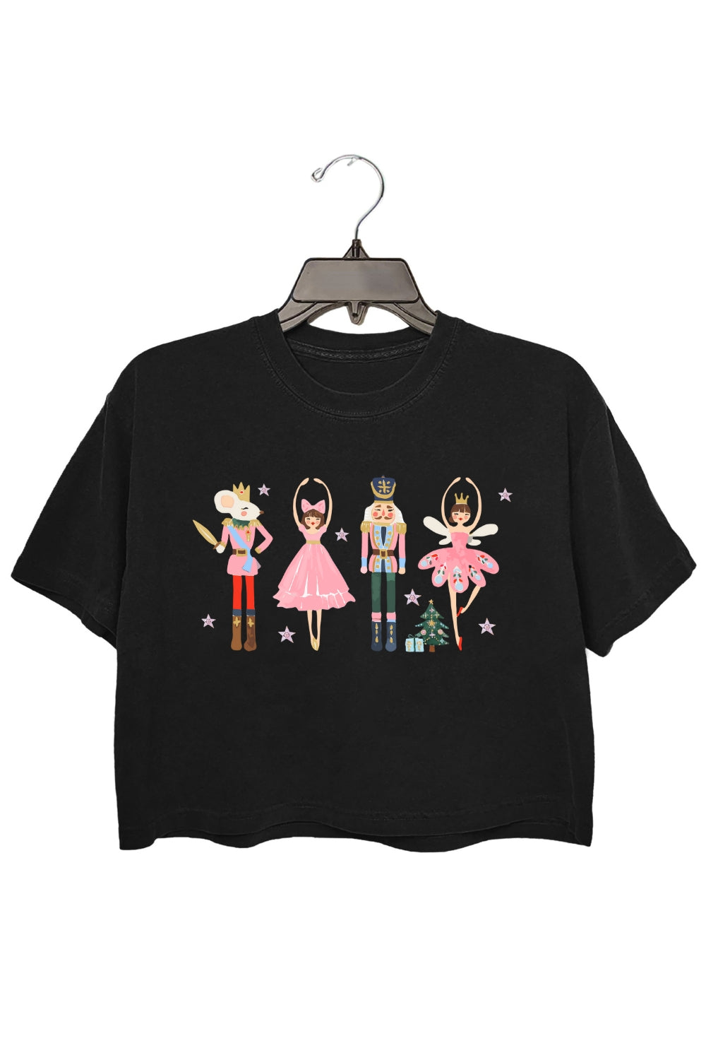 Pink Christmas Nutcracker Ballet Crop Top For Women