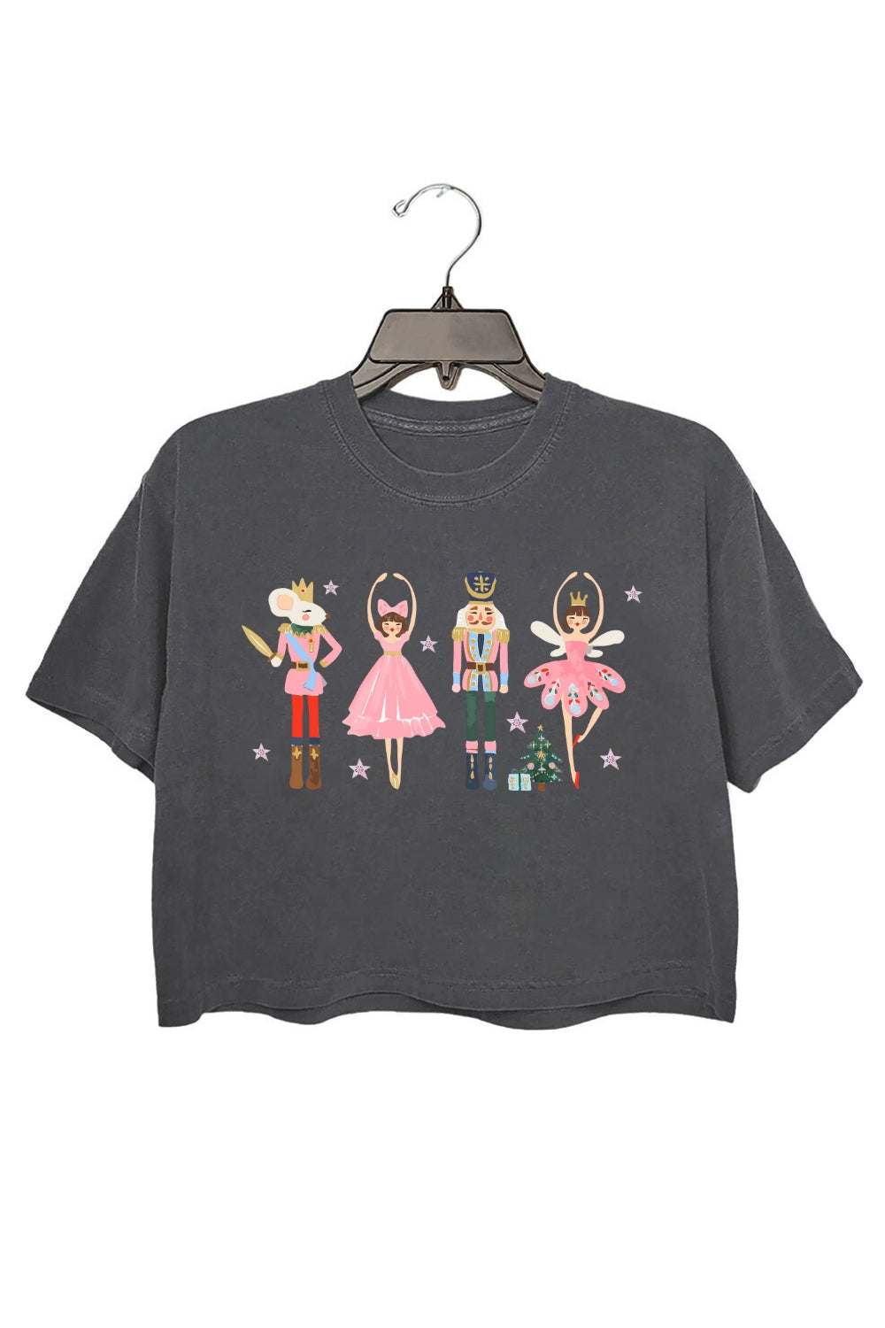 Pink Christmas Nutcracker Ballet Crop Top For Women