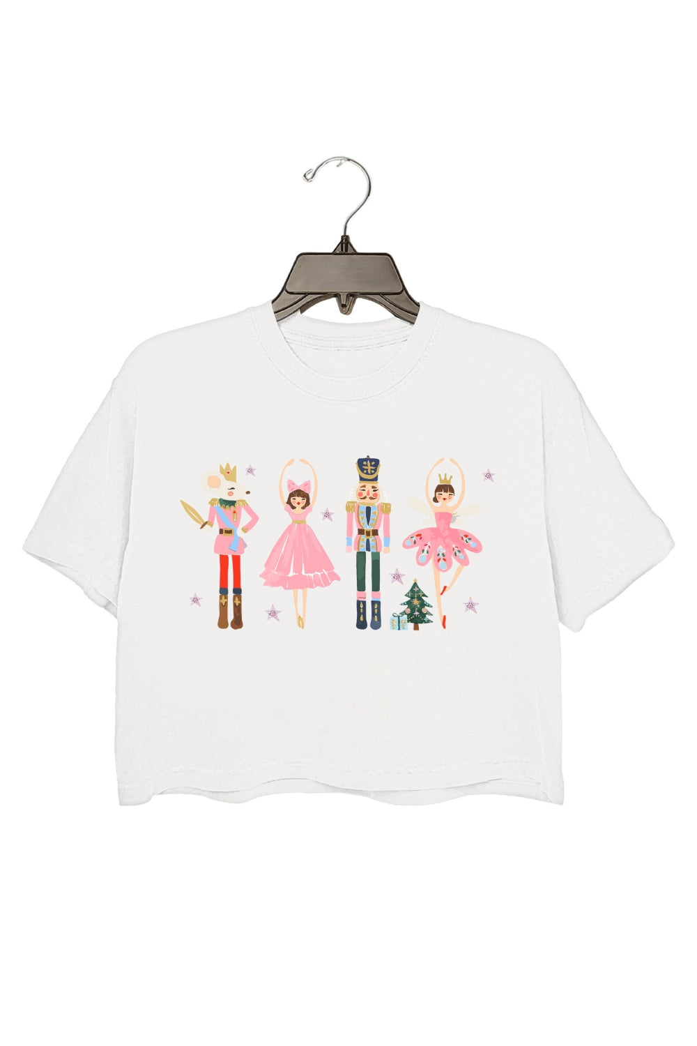 Pink Christmas Nutcracker Ballet Crop Top For Women