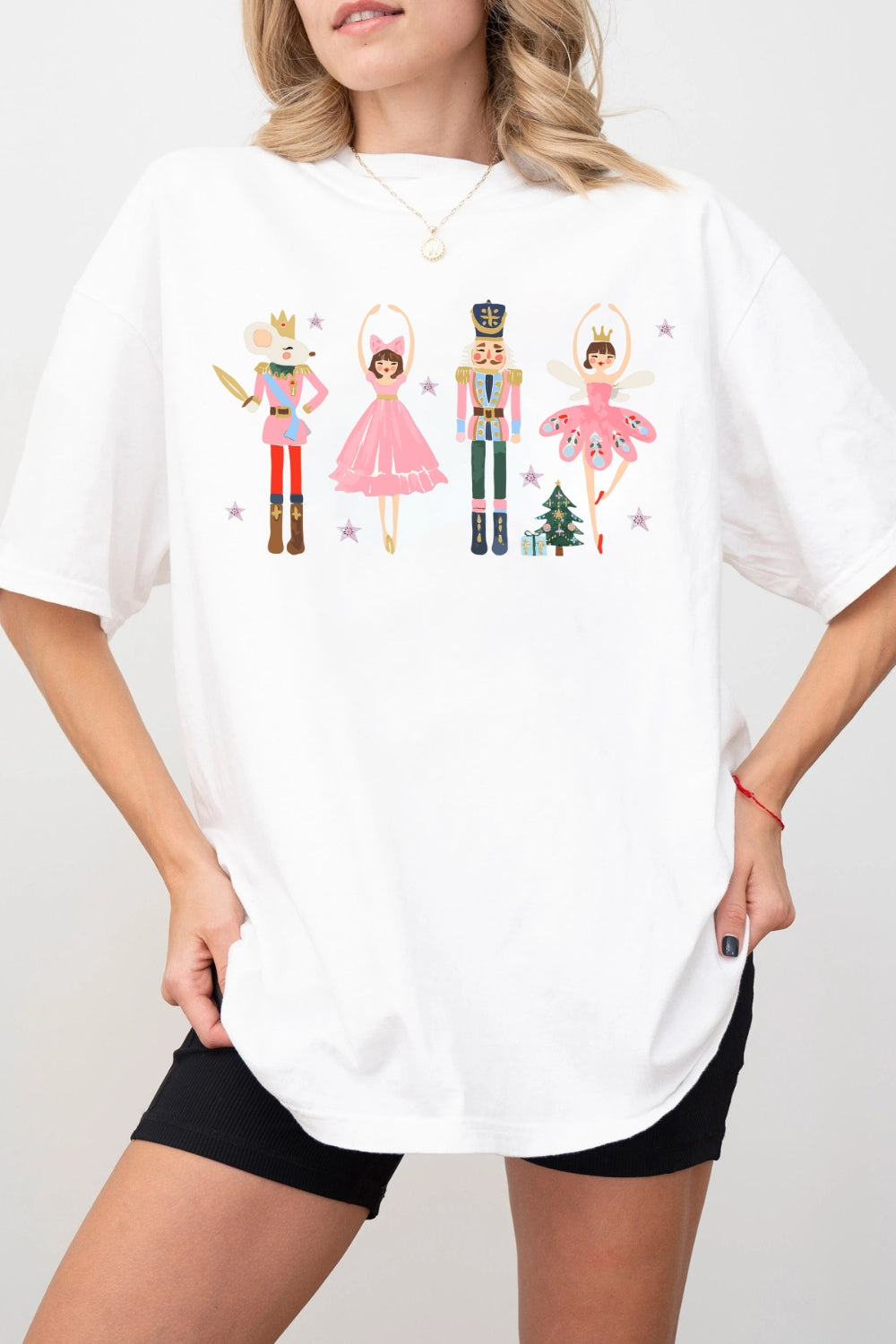 Pink Christmas Nutcracker Ballet Tee For Women