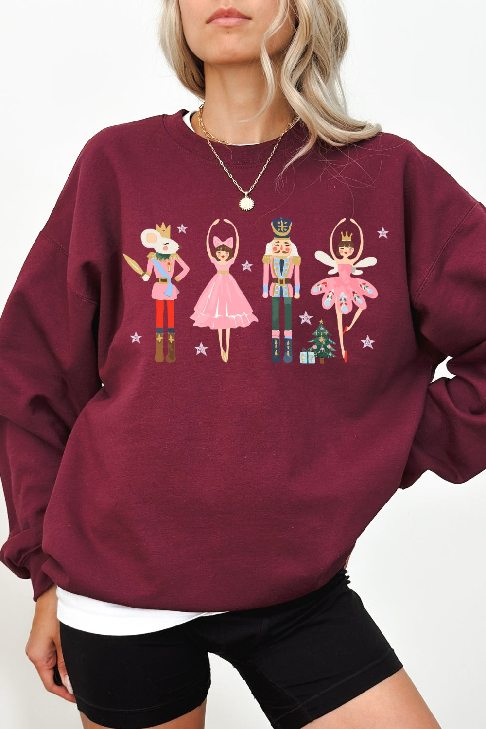 Pink Christmas Nutcracker Ballet Sweatshirt For Women